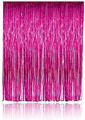 Foil Curtain (Pink, Set of 1) / Foil Curtain Pink/Foil Fringe Curtain/Party Decorations