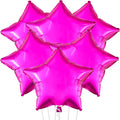 Pink Star Balloons for Party Decoration - Pack of 6, 18 Inch | Twinkle Little Star Pink Foil Balloons for Birthday | Star Shaped Balloons Mylar for Baby Shower, Gender Reveal, Wedding, or Engagement