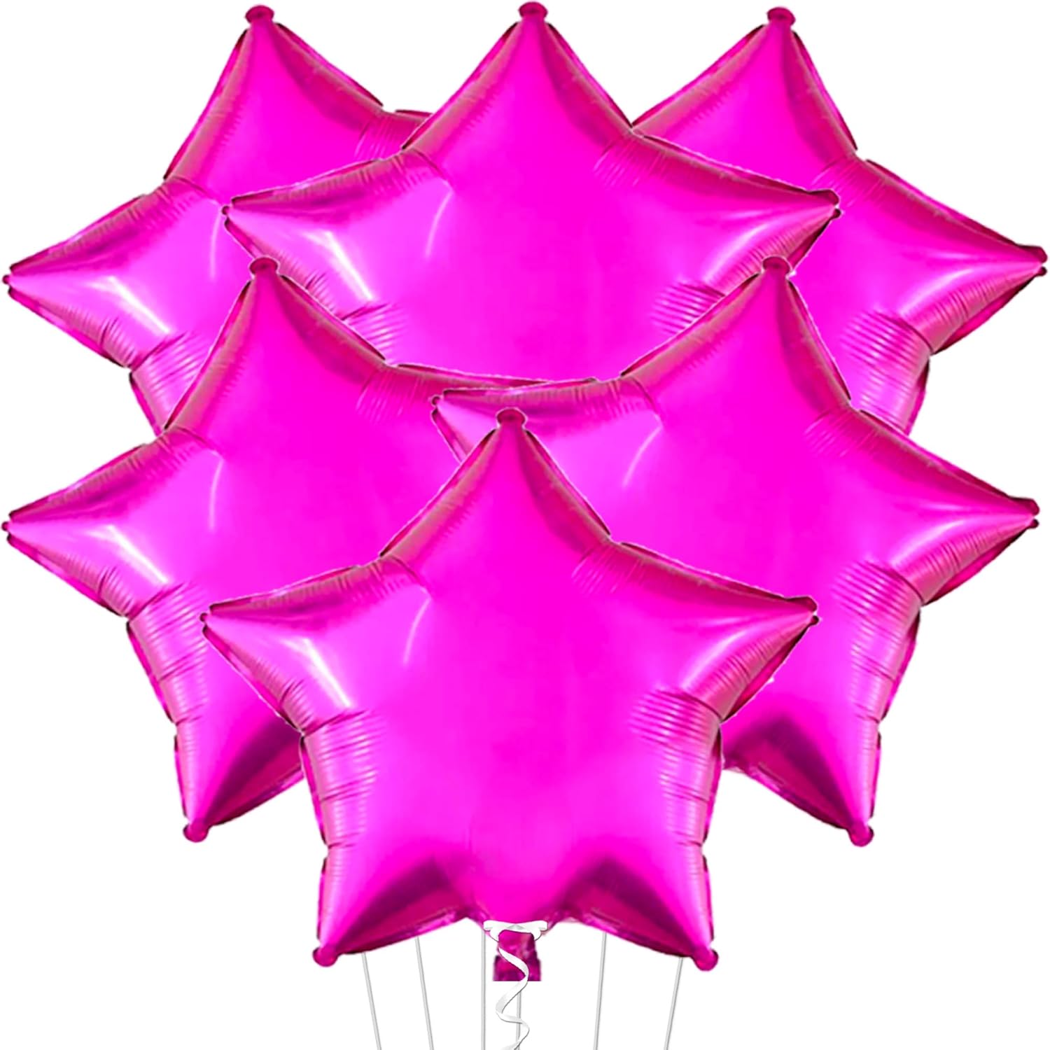 Pink Star Balloons for Party Decoration - Pack of 6, 18 Inch | Twinkle Little Star Pink Foil Balloons for Birthday | Star Shaped Balloons Mylar for Baby Shower, Gender Reveal, Wedding, or Engagement