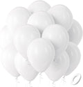 White Balloons Latex Party Balloons, 100 Pack 12 inch Round Helium Balloons for White Themed Wedding Graduation Birthday Party Backdrop 4th of July Decorations Independence Day