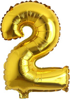 16" inch Single Gold Alphabet Letter Number Balloons Aluminum Hanging Foil Film Balloon Wedding Birthday Party Decoration Banner Air Mylar (16 2)