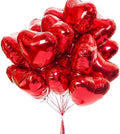 25pcs Heart Shape Foil Mylar Balloons Red 18" for Birthday Party Decorations, Wedding Decor, Engagement Party, Holiday, Baby Shower (Red)
