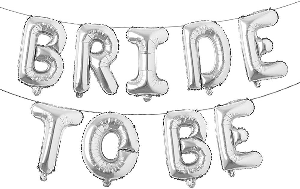Bride to Be Banner Letters Balloons Pack Engagement Party Decorations 16 Inches of Foil Mylar Supplies Kit for Bachelorette Celebration or Bridal Shower