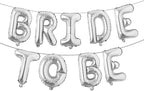 Bride to Be Banner Letters Balloons Pack Engagement Party Decorations 16 Inches of Foil Mylar Supplies Kit for Bachelorette Celebration or Bridal Shower