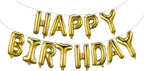 Large Gold Happy Birthday Balloons Letters – 16 Inch | Gold Foil Balloon Banner for Birthday Party Decorations | Gold Party Supplies for Girls & Women