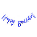 Happy Birthday Script Cursive Banner Blue Pack of 1