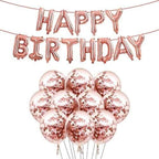 24 Pcs Rose Gold Happy Birthday Decoration Items for Birthday Decoration Girls, Women, Wife or Party Decorations for Birthday