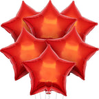 Red Star Balloons for Party Decoration - Pack of 6, 18 Inch | Twinkle Little Star Red Foil Balloons for Red Themed Birthday | Star Shaped Balloon for Wedding, Engagement, Anniversary, Bridal Shower