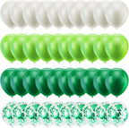 40Pcs 12 Inches St. Patrick'S Day Latex Balloons Confetti Balloons Set - Green & White Balloons Helium Balloons For Saint Patty'S Day Irish Party Decorations Supplies