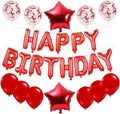 Red Happy Birthday Balloons，13Pcs Letters Balloons，2Pcs Giant Star Foil Balloons ，4Pcs Confetti ，11Pcs Latex Party Decorations And Supplies