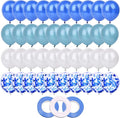 40PCS 12 inch Blue Latex Balloons Foil Confetti Balloons Decorative Balloons with 3pcs ribbon for Weddings Birthday Graduation Party Supplies (Blue)