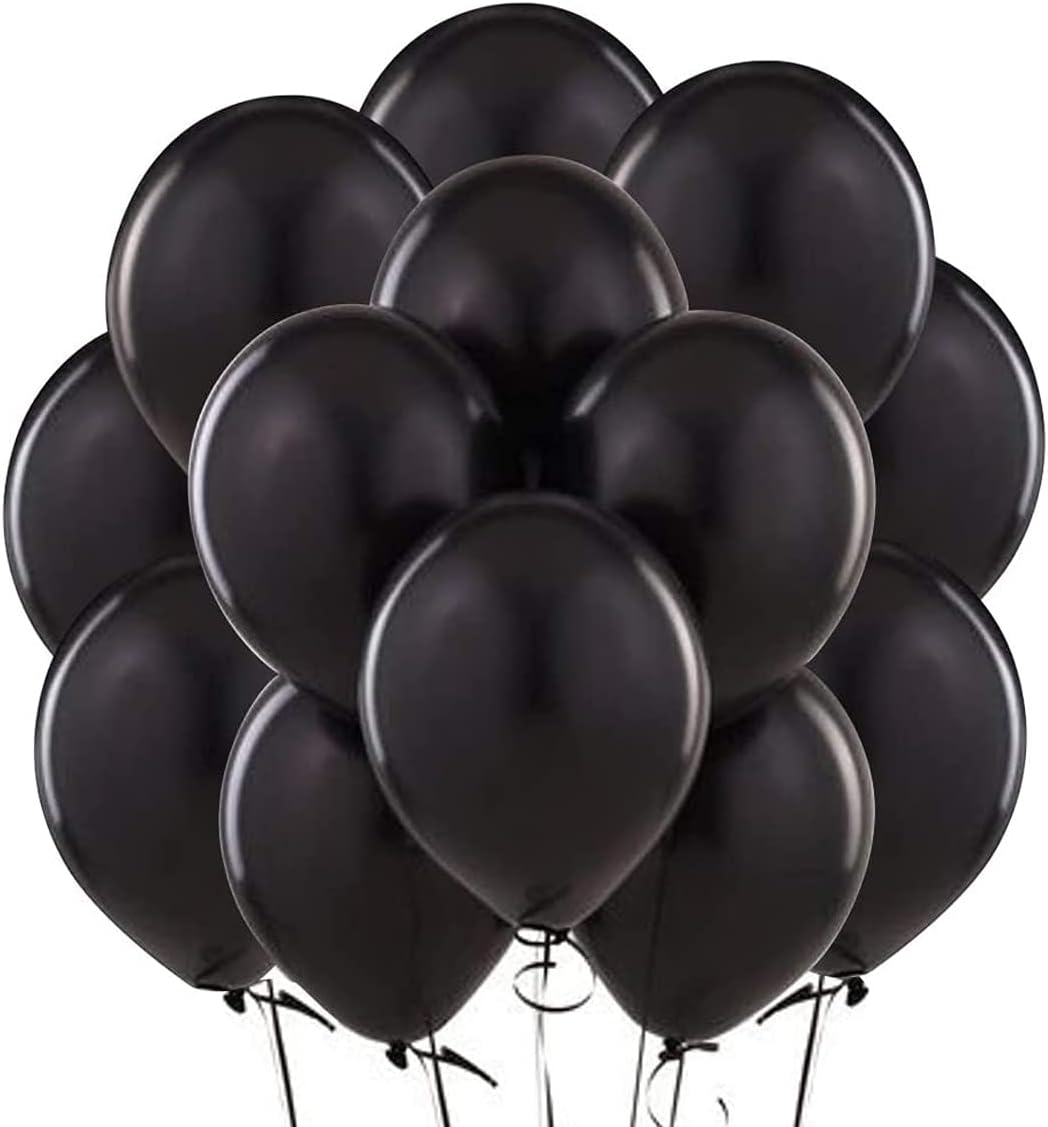 Black Balloons Round - Standard (12 inchx40Pcs)