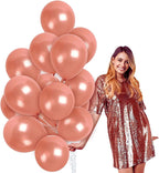 Rose Gold Metallic Balloons for Bachelorette Party Decoration, Birthday, Anniversary – Pack of 50