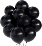 50 Pcs Black Metallic Balloons for Birthday, Anniversary, Baby Shower - Party Decorations for Kids