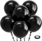 Black Balloons 18 Inch- 30 Pack Large Thick Black Balloons Big Round Black Latex Balloons for Birthday Graduation Baby Shower Gender Reveal Halloween Party Decorations