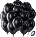 Black Balloons Latex Party Balloons – 100 Pack, 12 Inch Round Helium Balloons for Black Themed Wedding, Graduation, Anniversary, Birthday Party Backdrop Decorations