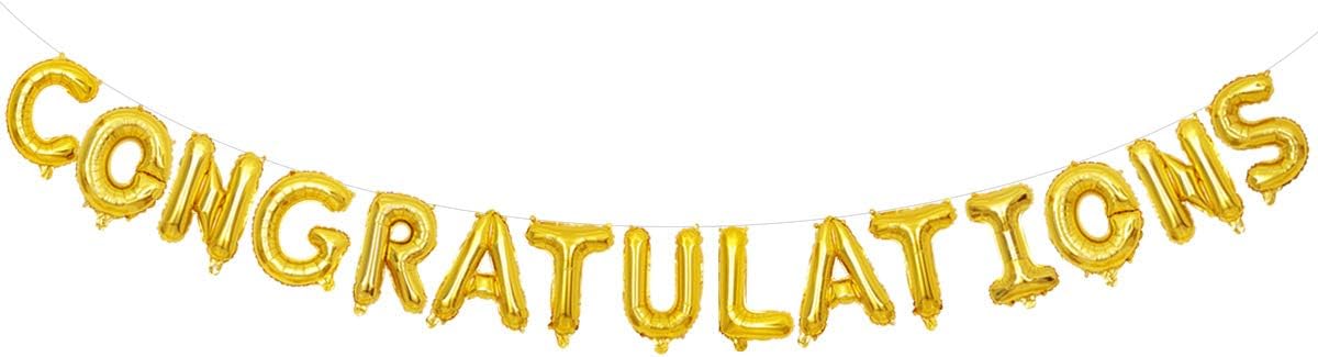 Congratulations Balloons Banner gold 16 inch letter Foil Mylar Set for Graduation Party Decorations Supplies,Congratulations Graduate Congrats Grad Supplies (gold) Brand: GIGA GUD