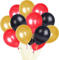 Golden Red Black Balloons - 100 pcs for Happy Birthday Balloon Decoration for Boys, Men, Husband/Balloon Garland Kit/Metallic Helium Balloons/Balloon Items for Décor