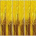 3Pcs Gold Foil Fringe Curtain – Foil Metallic Fringe Shimmer Backdrop Curtains for Birthday Party Decorations. These gold birthday curtains are ideal for baby showers and special celebrations. Each cu