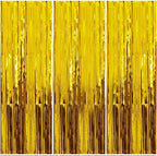 3Pcs Gold Foil Fringe Curtain – Foil Metallic Fringe Shimmer Backdrop Curtains for Birthday Party Decorations. These gold birthday curtains are ideal for baby showers and special celebrations. Each cu