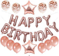 Happy Birthday Decoration Set – Rose Gold | 13pcs Letter 2pcs Star Foil, 4pcs Confetti, 11pcs Latex – Party Supplies for Birthday Celebrations