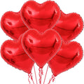 Shaped Foil Balloons Set - Pack of 6 | Helium Supported Romantic Love Balloon Kit | Red Heart Balloon for Wedding, Anniversary, Valentines Day, Proposal, Bridal Shower, Birthday Decorations