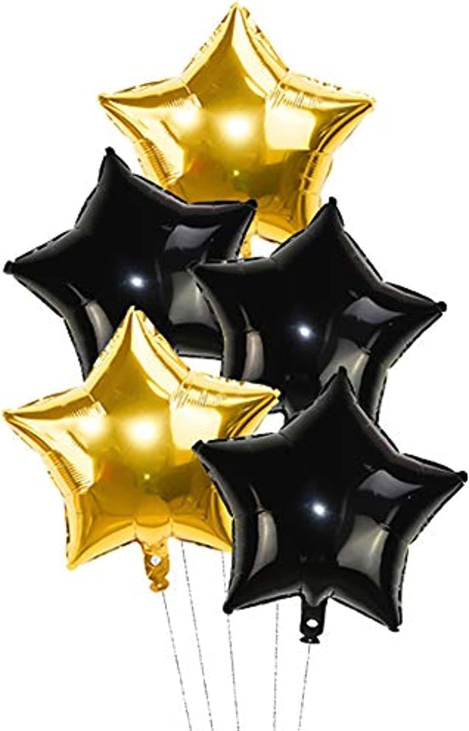 30pcs Star Shaped Foil Balloons 18 inch for Birthday Party Wedding Baby Shower Decorate 18 Inch / 45 cm Gold Star Balloons Black Gold