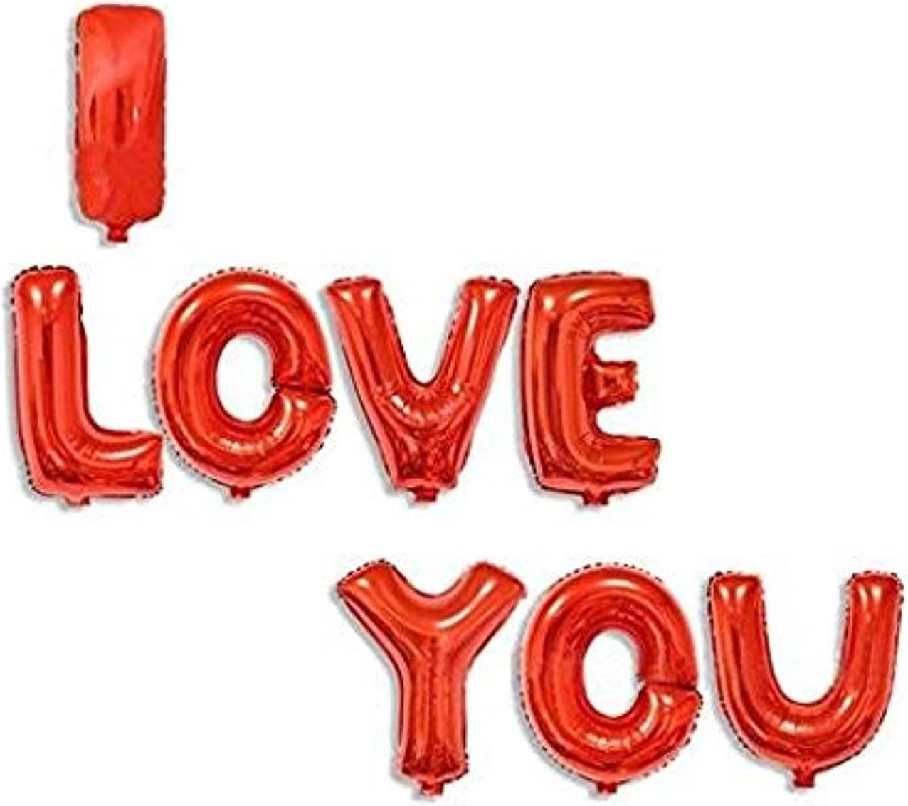 I Love You Text Red Balloons – 8 Pieces | Valentine, Wedding, Anniversary Party Decorations