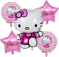 Hello Kitty Birthday Decorations - 5 Pcs Hello Kitty Balloons | Pink Foil Balloons Set for Birthday Party Decoration Girl 1 2 3 4 5 6 7 8 Years Old