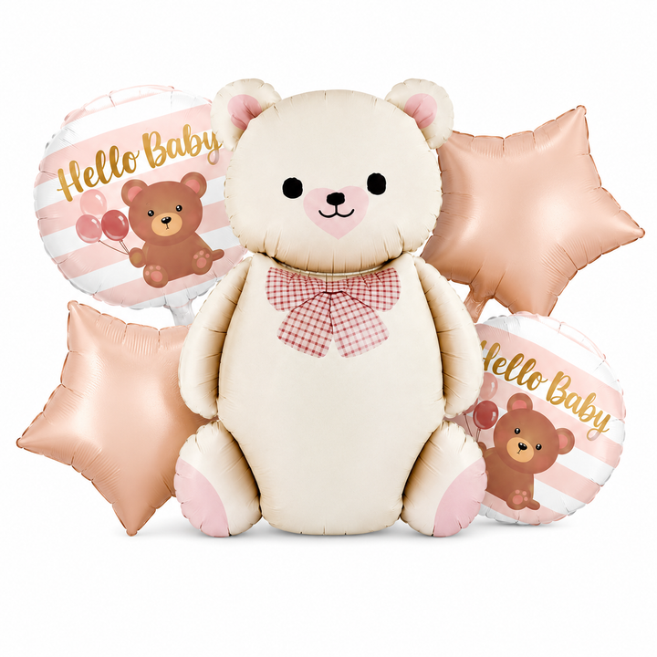 Teddy Bear Theme 5 Pcs Foil Balloon Set – Decorative Balloons for Party Decorations