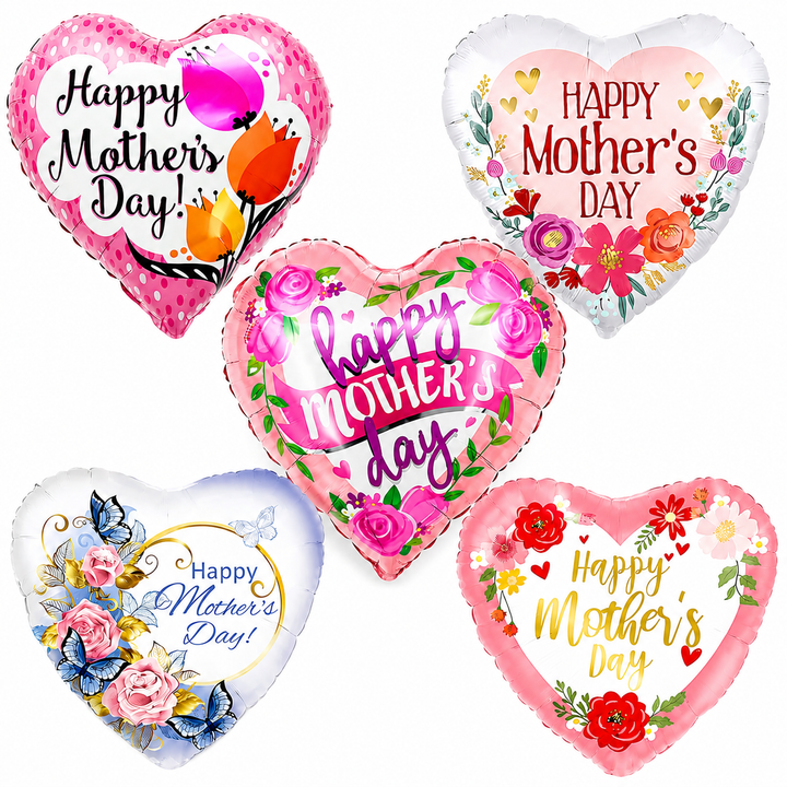 Mother's day Theme 5 Pcs Foil Balloon Set – Decorative Balloons for Party Decorations