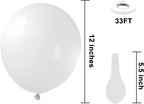 White Balloons Latex Party Balloons - 50 Pack 12 inch Helium Matte White Balloons for Wedding Graduation Baby Shower Birthday Anniversary Party Decorations