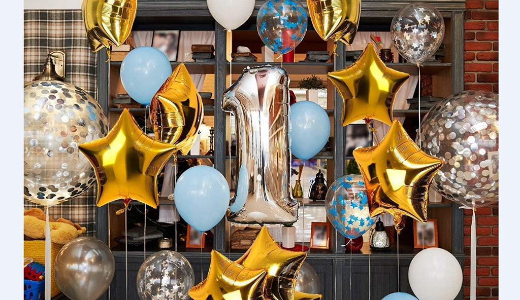 18 inch Air-Filled Foil Balloons for Birthday | Anniversary | Wedding Party Decoration Pack of 5 (Golden)