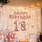 Happy Birthday Decoration Set – Rose Gold | 13pcs Letter 2pcs Star Foil, 4pcs Confetti, 11pcs Latex – Party Supplies for Birthday Celebrations