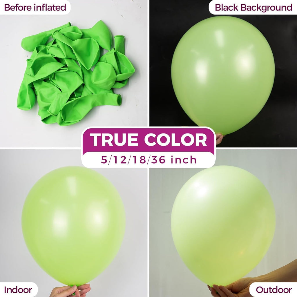 Lime Green Balloons 18 Inch- 30 Pack Large Thick Green Balloons Big Round Light Green Latex Balloons for Birthday Bridal Shower Dinosaur Jungle Party Decoration
