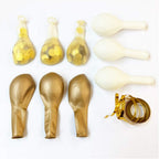 Confetti Balloons 12" Party Latex Birthday Baby Shower Wedding for More Parties 50 Pcs Pack-White, Gold, Golden Confettii with Ribbon