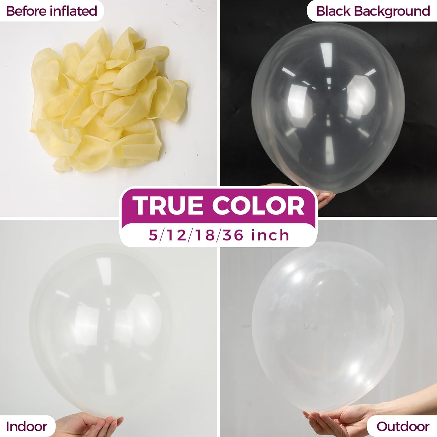 Clear Balloons Latex Party Balloons - 100 Pack 12 inch Round Helium Transparent Balloons for Wedding Baby Shower Birthday Bubble Party Decoration