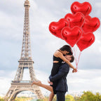 Shaped Foil Balloons Set - Pack of 6 | Helium Supported Romantic Love Balloon Kit | Red Heart Balloon for Wedding, Anniversary, Valentines Day, Proposal, Bridal Shower, Birthday Decorations