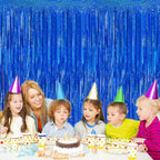2 Packs – Royal Blue Metallic Tinsel Foil Fringe Curtains (3.2 ft x 6.6 ft) Perfect for photo booth props and backdrop decoration for birthdays, weddings, engagements, bridal showers, baby showers, ba