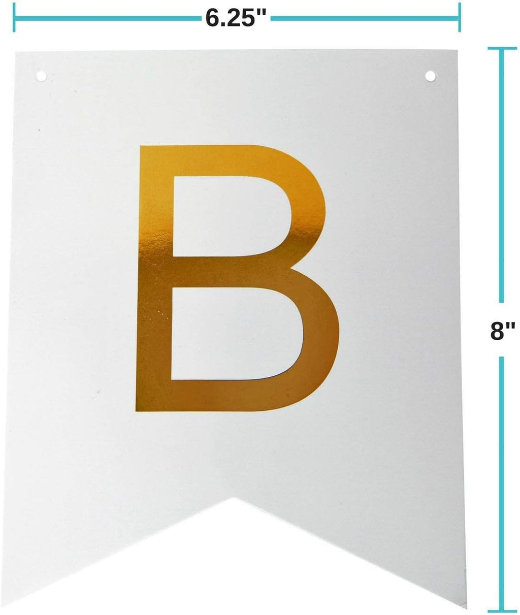 White Happy Birthday Banner For birthday decoration Men Women Adults Kids, Party Supplies Party Decorations