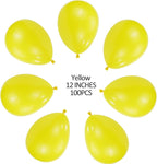 100 PCS 12 Inches Yellow Latex Balloons Large Thick Big Round Biodegradable Bulk Helium Gas or Air Inflated for Kids Birthday Graduation Wedding Party Halloween Christmas Decorations Supplies Favors