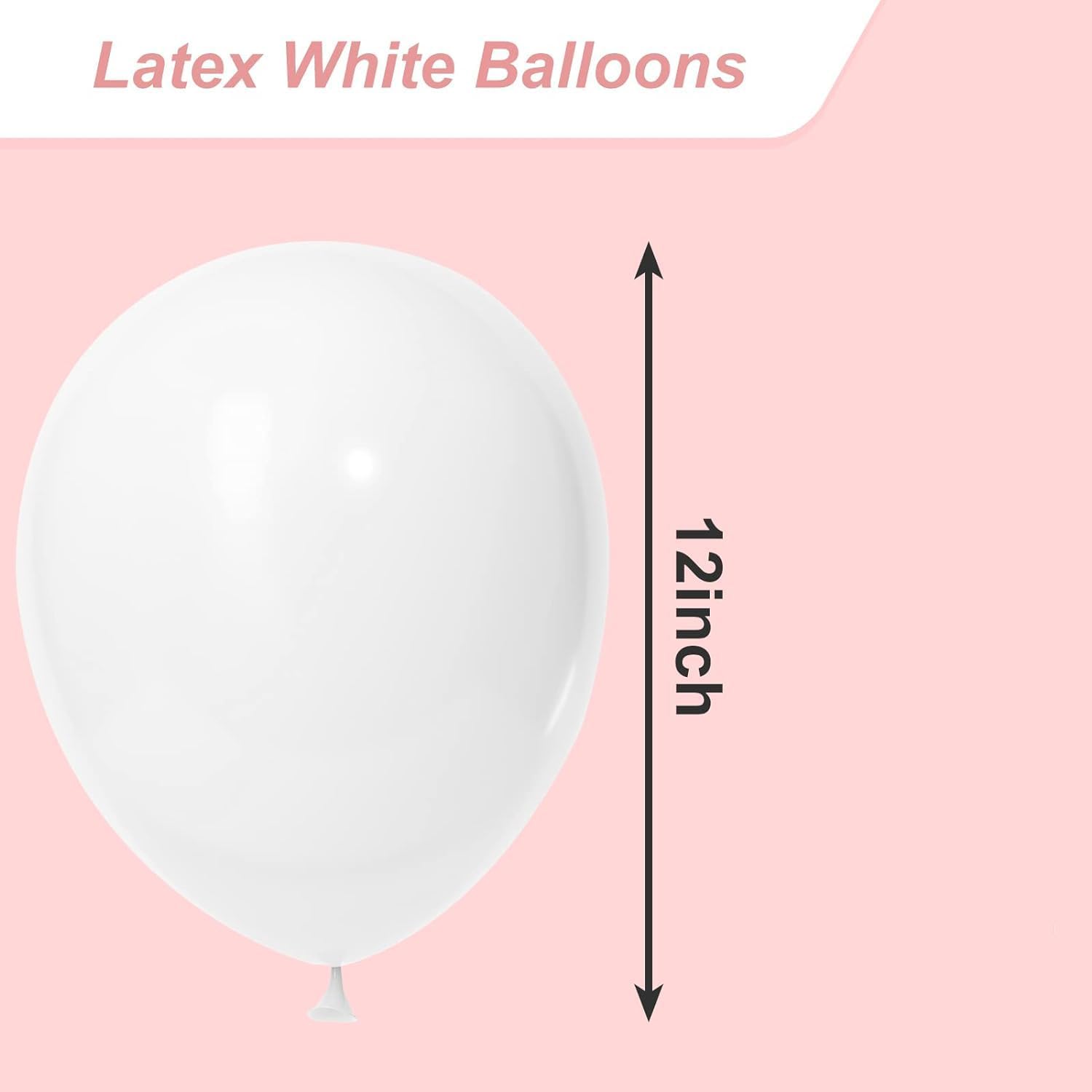 50 Pack White Balloons 12 Inch, Red Latex Balloons for Kids Party balloons Supplies Wedding Birthday Bridal Shower Decorations.
