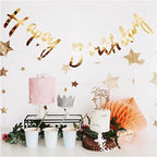 Gold Happy Birthday Banner – Cardstock, Reusable Metallic Birthday Sign for Wall Decoration - Birthday Party Decoration for Kids and Adults