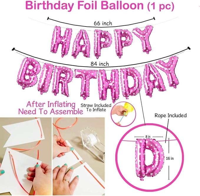 25Pcs Golden Happy Birthday Foil Balloon, Confetti and Metallic Balloons Combo for Birthday Decoration Items for Kids