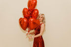 Balloon Sets with Star, Heart Foil Balloons for Birthday, Wedding, Festival Decoration Party Decoration Kids Baby Men Women Adult Party Supplies (14pcs in 1set) With Air Pump (Red)