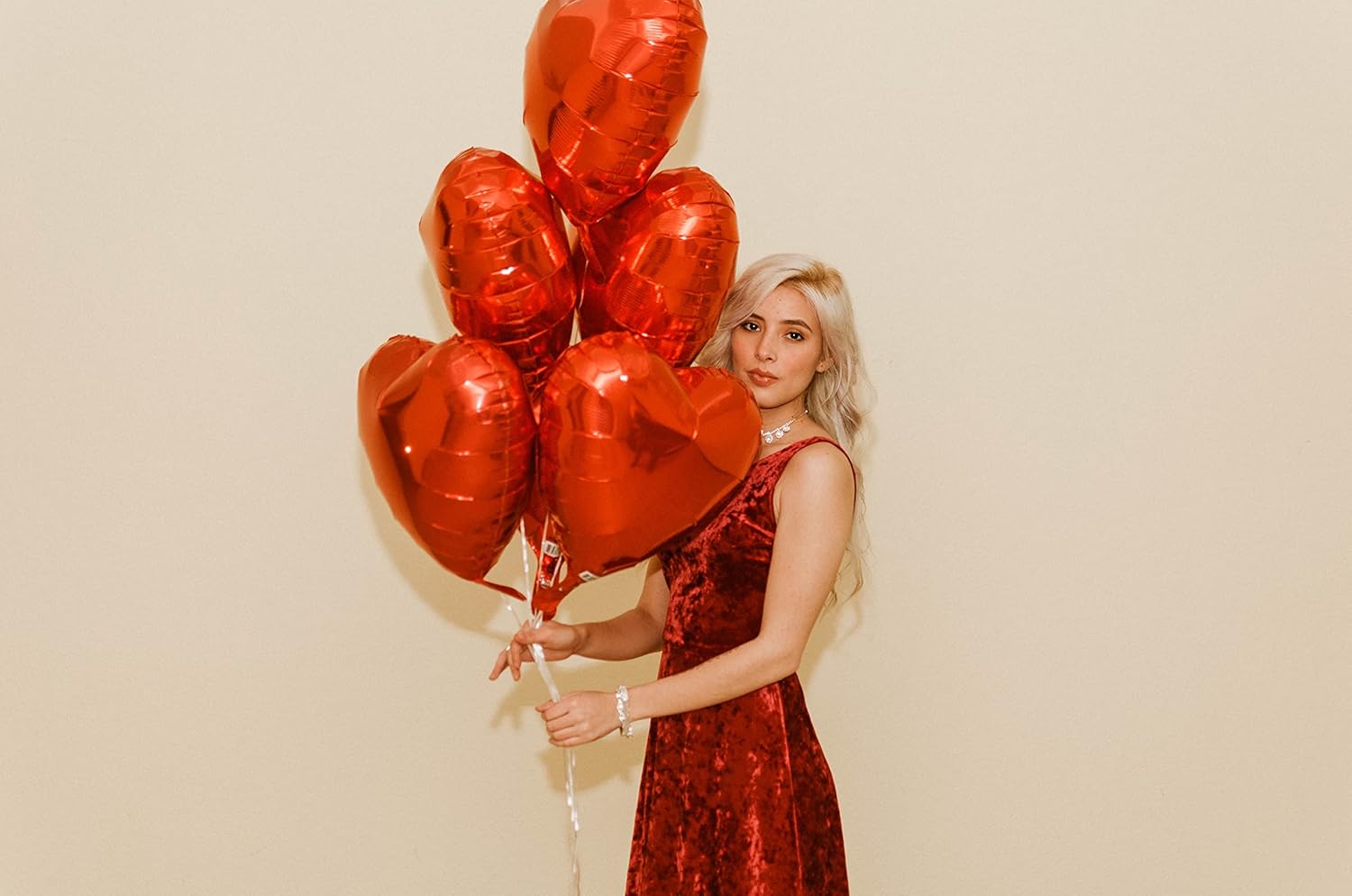Balloon Sets with Star, Heart Foil Balloons for Birthday, Wedding, Festival Decoration Party Decoration Kids Baby Men Women Adult Party Supplies (14pcs in 1set) With Air Pump (Red)