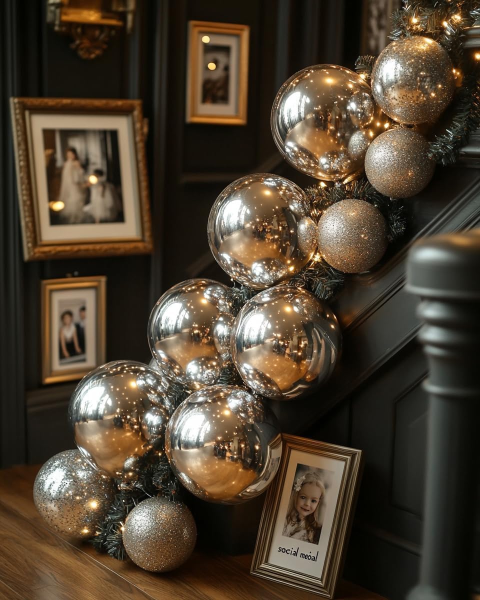 Silver Metallic Chrome Latex Balloons – 100 Pack, 12 inch Silver Round Helium Balloons for Wedding, Graduation, Anniversary, Baby Shower, and Birthday Party Decorations