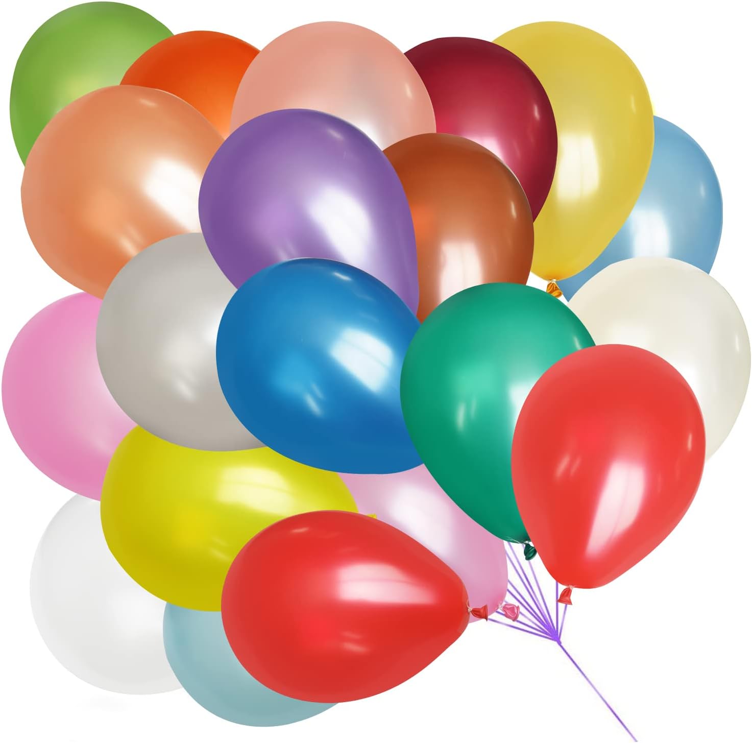 200 PCS 12-inch Pearlized 20 Assorted Colors Latex Balloons Large Big Round Thick Shiny Pearlescent Rainbow Biodegradable Bulk Helium Gas Air Inflated Kids Birthday Party Deco Supplies Favors