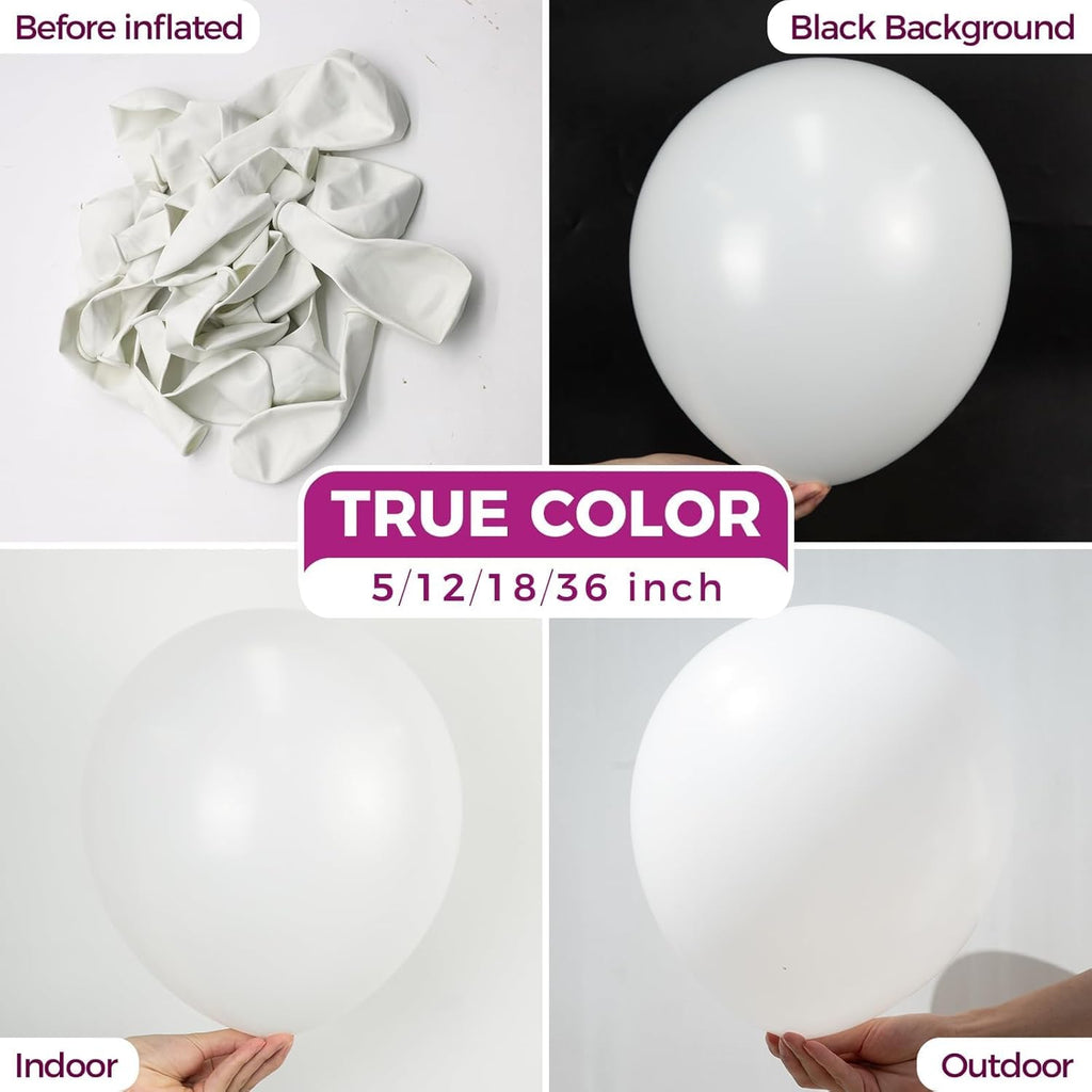 White Balloons 18 Inch - 30 Pack Large Thick White Balloons Big Round White Latex Balloons for Wedding Bridal Shower Anniversary Birthday Party Decorations