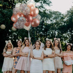 62 Pcs Rose Gold Balloons – 12 Inch Balloon Garland Kit | Includes Rose Gold Latex Balloons & Confetti Balloons | Ideal for Bridal Shower & Birthday Party Decorations
